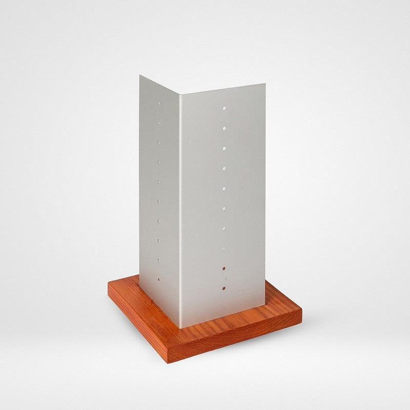 Bougeoir moderne Hili en bois massif et aluminium satiné