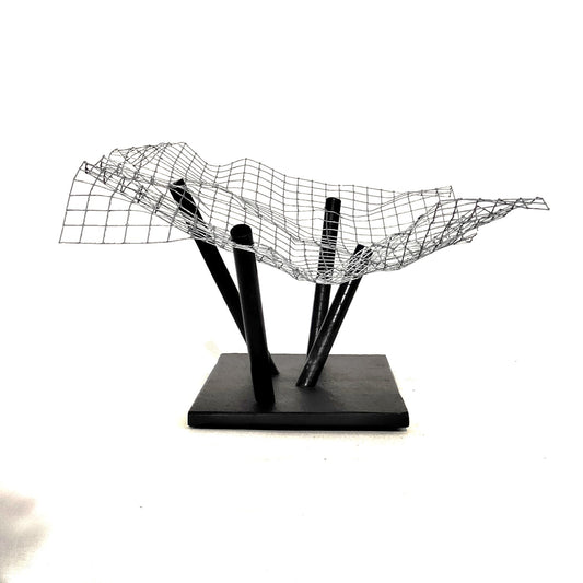 Ard-Tech Centerpiece in Slate and Wire Mesh