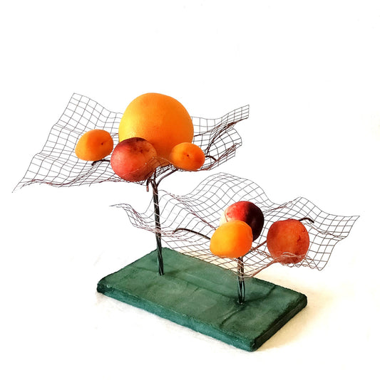 Portafrutta Centrotavola Due Alberi Da Frutta